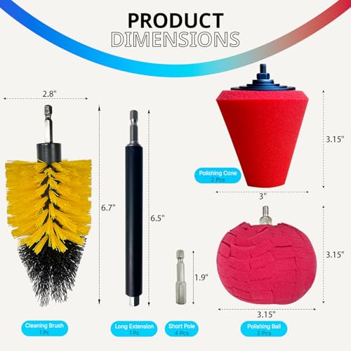 Hub Drill Bit Polishing Sponges, with Hand-Held Extension Bracket | 10pcs Metal Polishing Tool, Car Wheel Polishing Ball,Cone Polishing Pad,Suitable for Household Standard Hand Drill - style: ball & cone_10