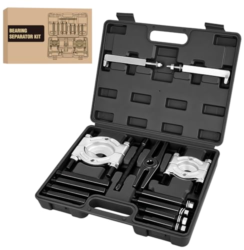 GOOACC 14pcs Bearing Puller Kit, 5 Ton Capacity Bearing Separator with 2" and 3" Jaws, Wheel Bearing Removal and Hub Axle Puller Set, Heavy Duty Gear Splitter Tool Kit, Pinion Pullers with Case, Black - color: 14pc Bearing Puller Black