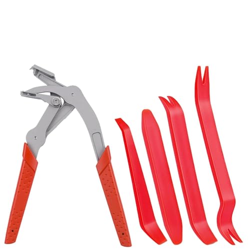 Car Clip Pliers, Panel Clip Removal Tool, Auto Clip Removal Pliers with 4Pcs Auto Trim Removal Tool Kit for Automotive Plastic Fasteners Damage-Free Interior & Exterior Disassembly Tool