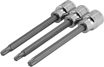 NEIKO 10080A 3/8” Drive Extra Long Torx Star Bit Socket Set | 7 Piece | T10 to T40 | 4-3/8” Length - size: 7 Piece, Extra-Long, style: Torx