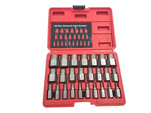 Steel Force ASE25 25Pcs Screw Extractor Set | Broken Bolt Remover | Stripped Fastener Tool - size: 25-Piece Extrator Set