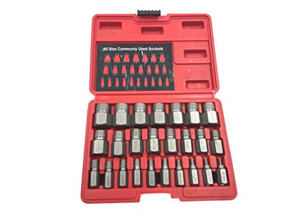 Steel Force ASE25 25Pcs Screw Extractor Set | Broken Bolt Remover | Stripped Fastener Tool - size: 25-Piece Extrator Set
