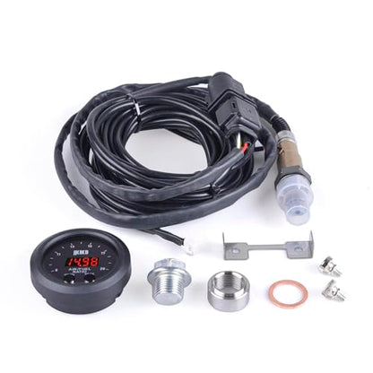 Universal Digital Wideband Air/Fuel Ratio AFR Gauge - 2-1/16"(52mm) - Wideband UEGO AFR O2 Oxygen Sensor Controller Gauge - color: AFR Gauge