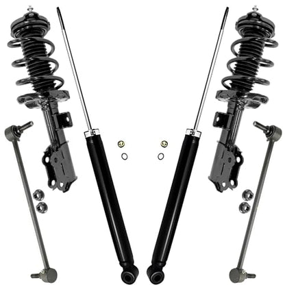 Detroit Axle - 6pc Struts Shocks Kit for Hyundai 2016-2019 Sonata Kia Optima, 2 Front Struts with Coil Spring 2 Rear Shock Absorbers 2 Front Sway Bars 2016 2017 2018 2019 Replacement Suspension Kit - size: 6AQS54534/ strut shock sway kit