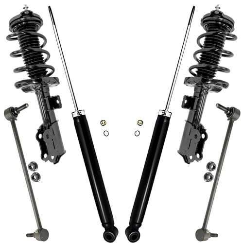 Detroit Axle - 6pc Struts Shocks Kit for Hyundai 2016-2019 Sonata Kia Optima, 2 Front Struts with Coil Spring 2 Rear Shock Absorbers 2 Front Sway Bars 2016 2017 2018 2019 Replacement Suspension Kit - size: 6AQS54534/ strut shock sway kit