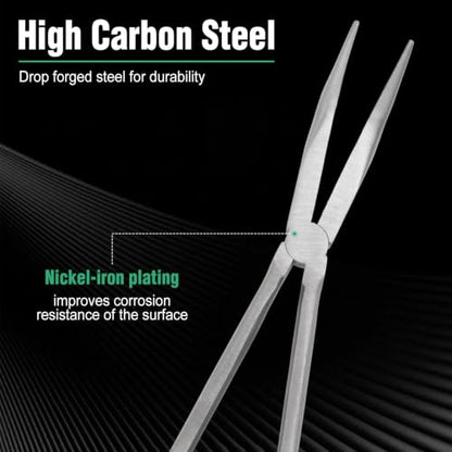SPEEDWOX Long Reach Bent Nose Pliers 11 Inches 45 Degree Intermeshed Teeth Precision Fine Pliers for Hard to Reach Narrow Spaces High Leverage Reduce Efforts Non-slip Handle - style: 45°Bent Nose Pliers