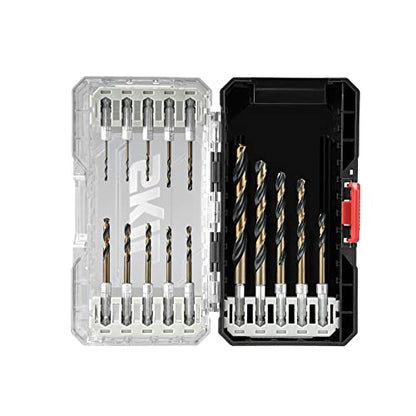SKIL 15-Piece Hex Shank Twist Drill Bit Set-TDB5000 | 135 Degree Split Point | Black Gold Oxide Finish | Impact Driver Ready | Modular Case System | Snap Latch Storage - style: 15pc Drill Bit Set