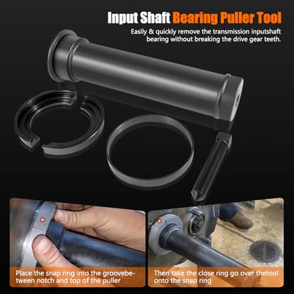 Input Shaft Bearing Puller Tool Kit FIT for Eaton Fuller 1-3/4" and 2" Shafts, Heavy Duty Transmission Input Bearing Removal Tool, Replace OE-Style Puller (Excludes RT600/6600)