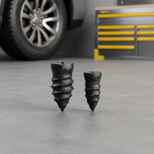 102 PCS Tire Repair Rubber Nails with Screwdriver & Case, Vacuum Tire Repair Kits Spiral Rubber Screws, Fast Self-Service Tool for Car, Truck, Motorcycle, Tractor Tire Puncture Repair (Black)