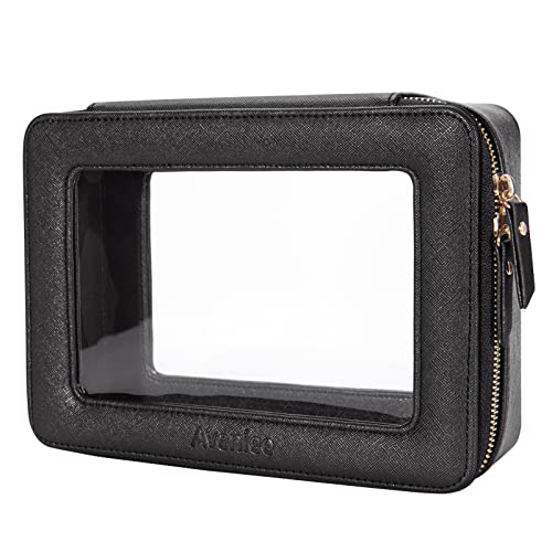 Aveniee Clear Makeup Bag Organizer,Large Travel Toiletry Bag for Women, Waterproof Cosmetic Pouch with Zippers,Car Organizers and Storage Case for Accessories,Black - color: Black, style: Large Glam