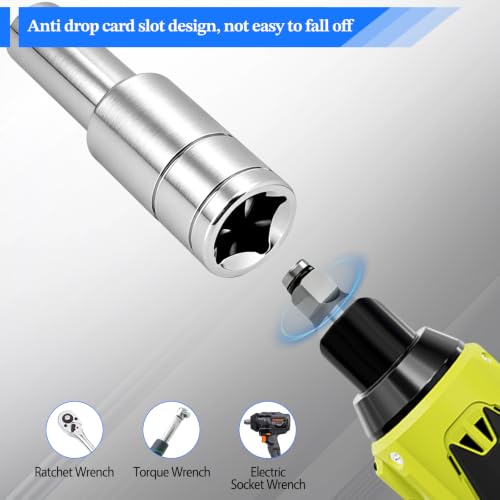 2 Pcs 1/2" Drive 13mm Deep Impact Socket | Anti-Rounding 12 Point Design, Square Chamfered Opening, Easy Removal of Axle Nut - color: Deep, size: 13mm