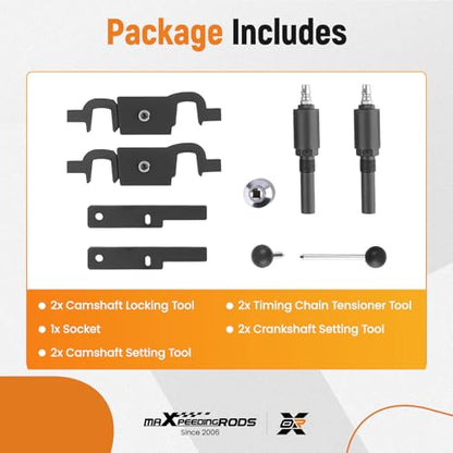 maXpeedingrods Engine Camshaft Alignment Tensioning Locking Timing Tool Kit for Porsche Cayenne Panamera V8 4.5L 4.8L / V6 3.6L, for Audi Q7 9678, 9595