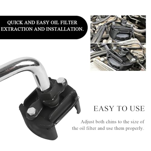 KVAEY Oil Filter Wrench, 2.36 Inch to 3.15 Inch Adjustable Oil Filter Socket Wrench with 2 Non-Slip Jaws, Universal Heavy Duty Oil Filter Removal Tool Pliers, Car Accessories