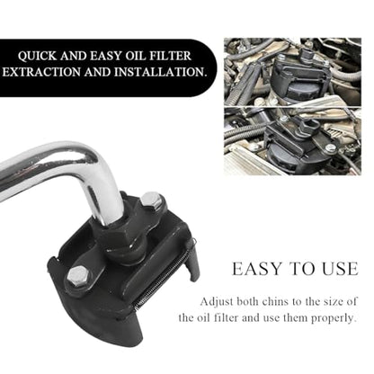 KVAEY Oil Filter Wrench, 2.36 Inch to 3.15 Inch Adjustable Oil Filter Socket Wrench with 2 Non-Slip Jaws, Universal Heavy Duty Oil Filter Removal Tool Pliers, Car Accessories