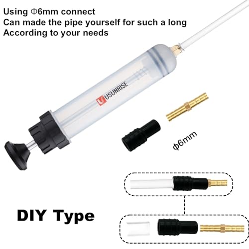 Automotive Fluid Extractor Pump,Oil Change Syringe with Long Hose,Syringe Style Pump for Power Steering Transmission Gear Oil & Brake Fluid Changes, Hand Vacuum Pump 200CC/200ML-3 ProType