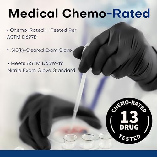 Supmedic Medical Soft Max™ Black Nitrile Disposable Gloves, 100 Pcs, Latex-Free & Powder-Free Food Safe Food Prep Exam Gloves - color: X-large (Black)