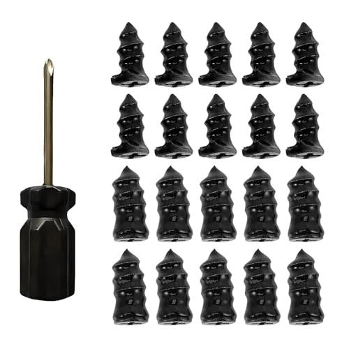 20 PCS Tire Repair Rubber Nail Kit, High-Hardness Rubber Puncture Repair Screws with Tool, Emergency Flat Tire Fix for Car Motorcycle Truck, Universal for Most Cars, Trucks, SUVs (Black) - size: 20 PCS