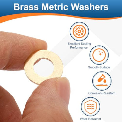 PATIKIL M8 Brass Flat Washer, 50 Pcs 8mm ID 16mm OD 1mm Thick Metric Washers Metal Sealing Gasket Ring for Screws Bolts Factories Home Outdoor Projects - size: M8 x 16 x 1mm