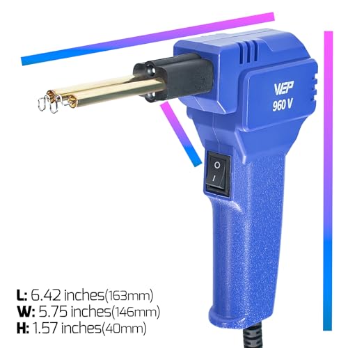WEP 960-V Plastic Welder Kit 110V with LED Lights with 200 Hot Staples and Pliers for Car Bumper Plastic Welding, Plastic Gas Tank Repair, a Great Automotive Tools for Mechanics - color: Blue