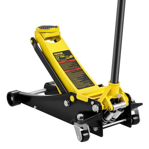 VEVOR 2.5 Ton Low Profile, Heavy-Duty Steel Racing Floor Jack with Dual Pistons Quick Lift Pump, Lifting Range 3.64"-19.49"