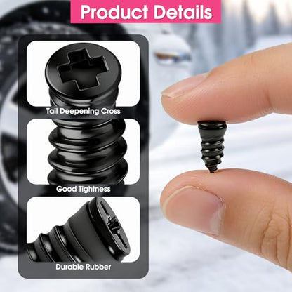 40 pcs Tire Plugs Kit, for Quick DIY Vacuum Tire Repair on Cars, Motorcycles, Trucks, and Bicycles (Black) | Quick Self Service Tire Repair Screw Kit