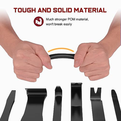 Nilight 8PCS Auto Trim Removal Tool Kit No-Scratch RemovalTool Kit for Car Audio Dash Panel Window Molding Fastener Remover Tool Kit-Black - color: Black, size: 8Pcs
