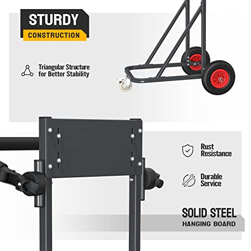 TUFFIOM Outboard Boat Motor Stand, Heavy Duty Outboard Engine Stand Carrier Cart Dolly, Boat Motor Support Stand 40lbs Capacity w/Lockable Swivel Wheel for Motor Storage, Repair, Maintenance