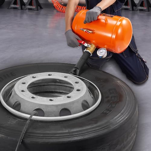 VEVOR Tire Bead Seater, 5 Gal/19L Air Tire Bead Blaster with Pressure Gauge & Handle, 145 PSI Seating Tool Inflator Tank, 85-116 PSI Operating Pressure for Car Truck ATV - size: 5 Gal/19L