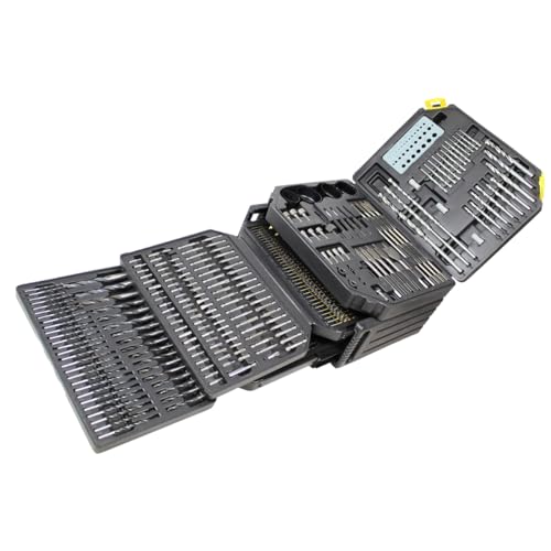 K Tool International 10330 Drill Bit and Accessory Set, 326 Piece Bit Kit, Folding Storage Case, Portable Carry System, for Shop, Garage, and Jobsite Use, Metal, Wood, and Plastic