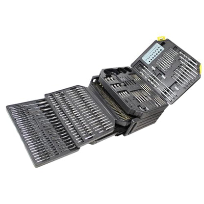K Tool International 10330 Drill Bit and Accessory Set, 326 Piece Bit Kit, Folding Storage Case, Portable Carry System, for Shop, Garage, and Jobsite Use, Metal, Wood, and Plastic