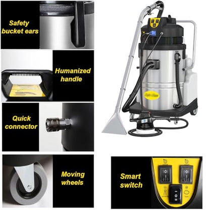 Commercial Carpet Cleaner Machine, Portable Carpet Cleaner Machine, Extractor Vacuum Washing Machine, Heavy Duty Wet Dry Carpets Cleaner Machine for Rugs Couch Curtain Car Detailing Deep Cleaning(20L) - size: 20L