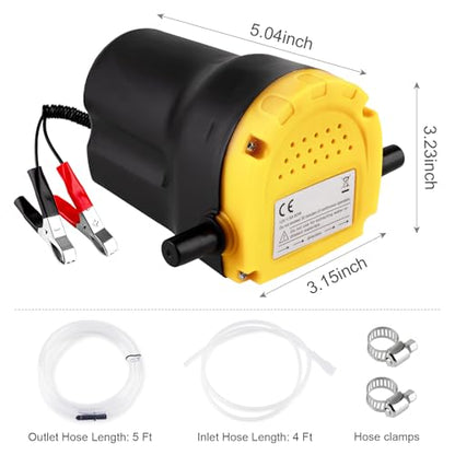 Oil Extractor Pump, 12V 60W Electric Transfer Pump for Cars | Easily Drains Engine Oil from Cars, Motorcycles, RVs, Lawn Equipment & Boats, Quick & Mess-Free Oil Changes