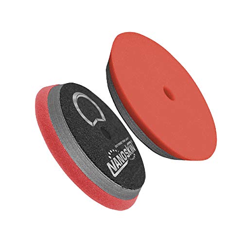 Nanoskin 7" Red HD Hybrid Foam Pad - Ultimate Finishing Touch for Perfection | Pro-Grade for Waxing & Sealants | Achieve Flawless Shine | Use with 6" Backing Plate on Rotary or Dual Action Polisher - color: Red, size: 7 inch