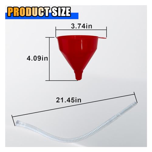KITUREK Long Hose Plastic Fuel Funnel, Wide Mouth Plastic Oil Funnel, 1PC | Flexible Funnel Universal for Automotive Gasoline Diesel Water Engine Oil Gas Fuel Fluid Liquid Transmission