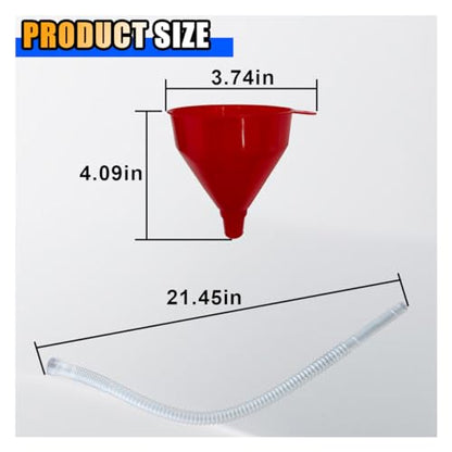 KITUREK Long Hose Plastic Fuel Funnel, Wide Mouth Plastic Oil Funnel, 1PC | Flexible Funnel Universal for Automotive Gasoline Diesel Water Engine Oil Gas Fuel Fluid Liquid Transmission