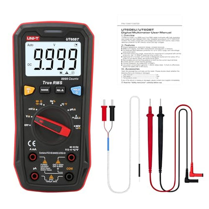 UNI-T Multimeter Tester True RMS UT60BT Temperature Measurement,NCV,Duty Cycle,Diode Test,Digital Voltmeter & Ohm Meter,Smart Multimeter 1000V for Electrical Troubleshooting - size: UT60BT