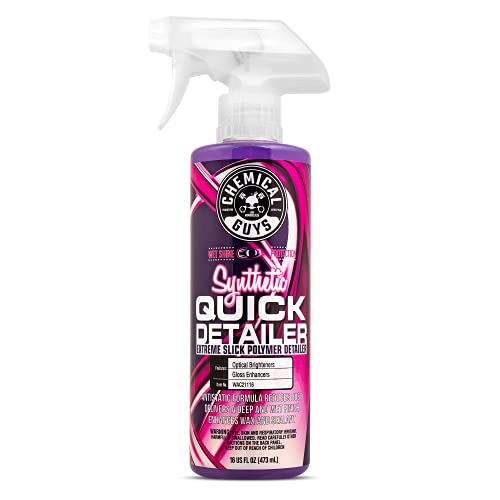 Chemical Guys, Synthetic Quick Detailer Spray, High Gloss & Slick, 16 oz | Spray-and-wipe detailer lifts dust, fingerprints and smudges while adding a streak-free synthetic-polymer gloss - size: 16 Fl Oz (Pack of 1)