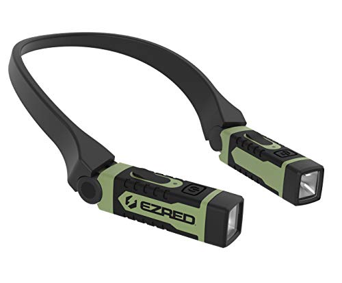 EZRED Anywear Rechargeable Neck Light for Hands-Free Lighting, Soft Green & Bright NK10 Anywear Neck Light for Hands-Free Lighting, Red and Black