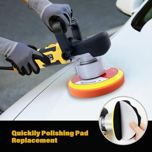 Car Buffer Polisher,6-inch 8mm Dual Action/DA Polisher for Car Detailing, 6 Variable Speed Random Orbital Car Buffer Polisher Waxer Kit with Handle for Car Polishing&Waxing