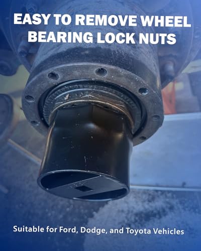 Wheel Bearing Locknut Socket Set 7pcs 6 Point Axle Nut Socket Set | 1/2 Inch Drive SAE and Metric Wheel Bearing Lock Nuts Removal and Installation Tool Kit for Dodge, Ford and Toyota, etc