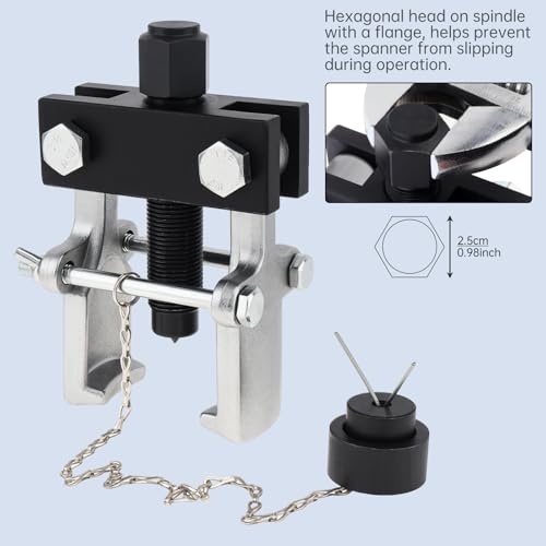 ChgImposs 3.3 Inch Heavy Duty Pitman Arm Puller for Trucks & Cars – Adjustable Jaws Bearing with Adapter, Collar & Gear Removal Tool, Two-Claw Steering Arm Puller