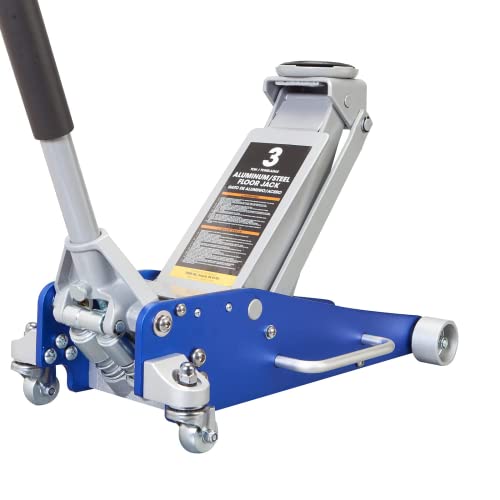 Big RED AT830011LUR Torin Low Profile, Aluminum and Steel Floor Jack with Dual Piston Quick Lift Pump,3 Ton (6,000 lb), Blue/Silver - size: 3 Ton BLUE, style: Aluminum and Steel