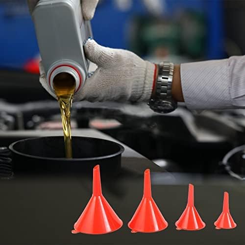 DEDC 8Pcs Funnels for Automotive Use Plastic Oil Gas Funnels Set Multi-Size | Mini Small to Large Funnel for Filling Bottles Automotive Maintenance Household Garage Kitchen Refueling