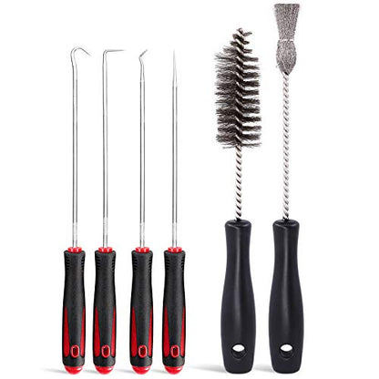 Glarks 6Pcs Injector Sleeve Cup Bore Seat Cleaning Brush Kit Replace AP0084 AP0085 3252 Compatible with 1994~2018 Ford Powerstroke 6.0L 6.4L 6.7L 7.3L, Caterpillar 3126 C7 C9, Navistar T444e