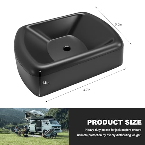 Jack Wheel Chock Stabilizer, 6" Single Wheel Stopper Heavy Duty Reinforced Rubber Stabilizer, Jack Caster Dock Block for Boats RVs Trailers Caravans, Car Accessories