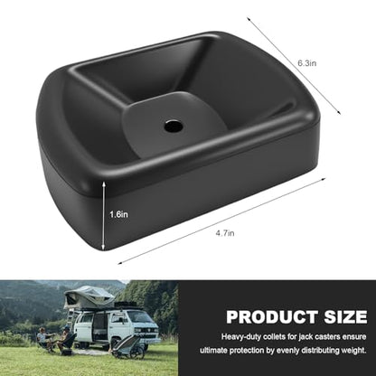 Jack Wheel Chock Stabilizer, 6" Single Wheel Stopper Heavy Duty Reinforced Rubber Stabilizer, Jack Caster Dock Block for Boats RVs Trailers Caravans, Car Accessories