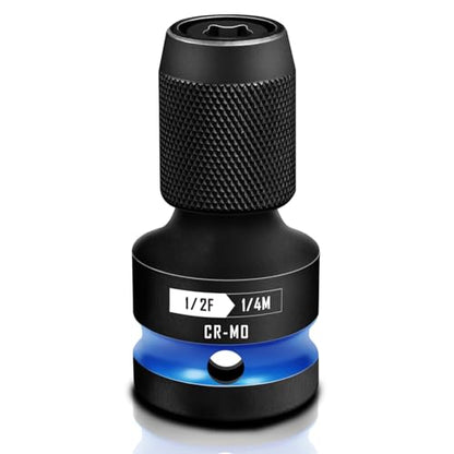 BLACKROBOT Quick Release Impact Bit Holders 1/2-Inch Square Drive to 1/4-Inch Hex Socket Adapter, CR-MO Steel, Blue - size: 1/2 Impact Bit Holder-1