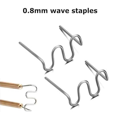 500 Pcs Hot Staples, Hot Stapler Kit Welding Rods Bumper Repair Welding Wire for Repair Machine Car Bumpers Car Bumper Repair Kit, 0.8MM Wave Staples - size: 0.8MM Wave Staples