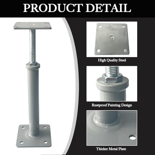 4 PCS Floor Jacks,House Jacks for Leveling,Adjustable Jack Post 11.8" - 16" Height Range,8800 lbs Height Capacity(Each),Screw Pole Jack,Basement Floor Post for Stairs, Porches, Roof Beams