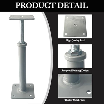 4 PCS Floor Jacks,House Jacks for Leveling,Adjustable Jack Post 11.8" - 16" Height Range,8800 lbs Height Capacity(Each),Screw Pole Jack,Basement Floor Post for Stairs, Porches, Roof Beams